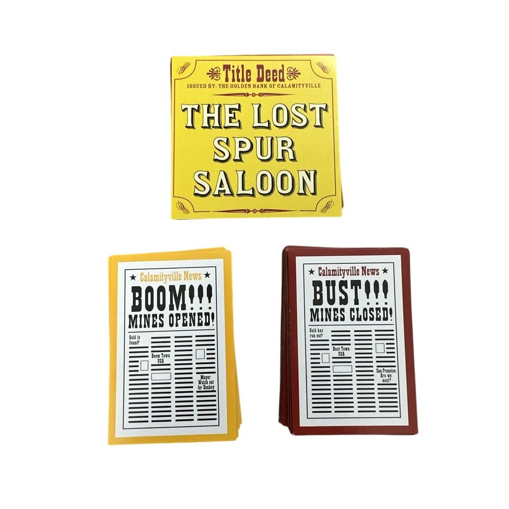 Fundex Calamityville The Gold Rush Game Replacement Deeds and Newspaper Cards